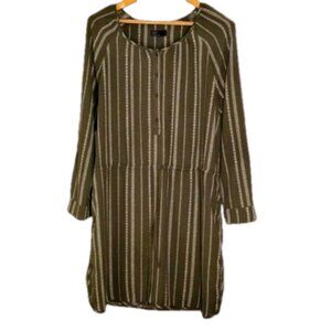Gap stripe down olive green dress size L